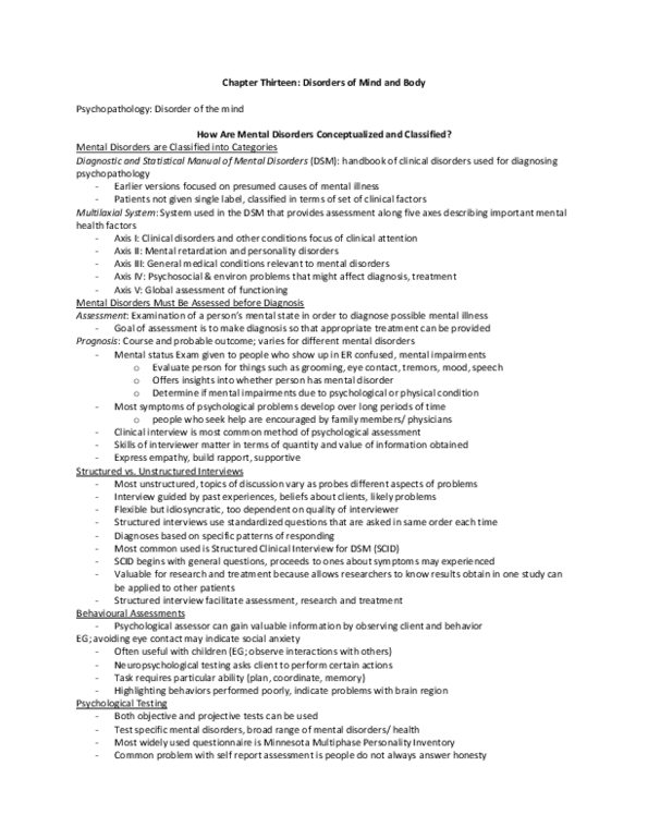 PSY100H1 Chapter : Chapter Thirteen - Psychological Science thumbnail