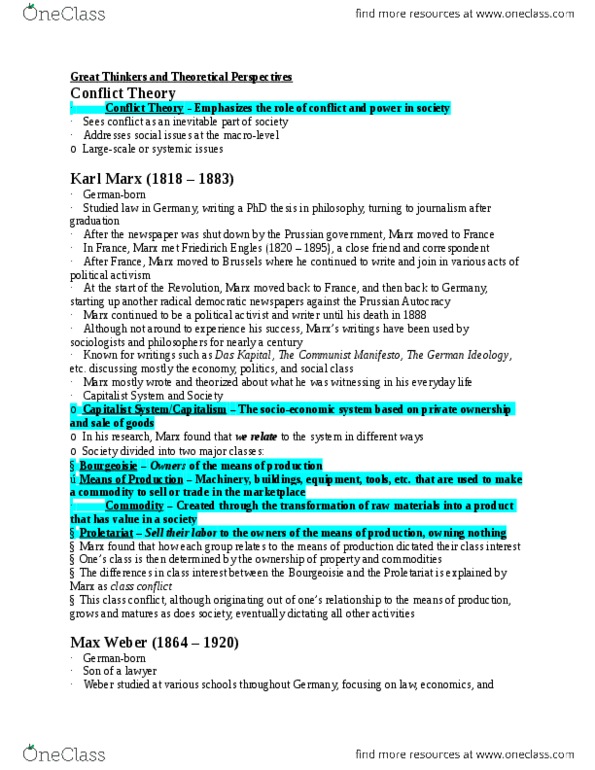 SOCIOL 1000 Lecture Notes - Erving Goffman, Manifest And Latent Functions And Dysfunctions, Social Change thumbnail