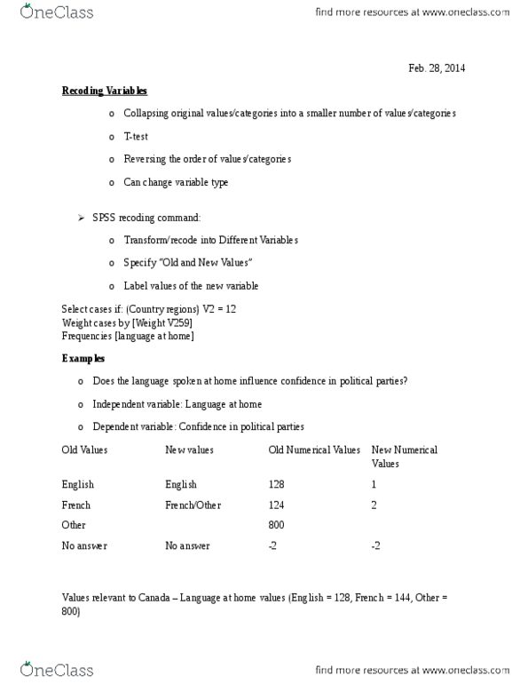 POL 3371 Lecture Notes - Lecture 11: Missing Data, English Language In England, Dependent And Independent Variables thumbnail