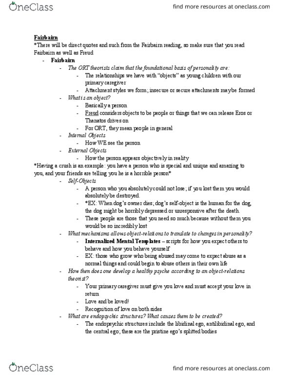 SOC SCI H1G Lecture Notes - Lecture 2: Sophrosyne, Dissociative Identity Disorder, Pineapple thumbnail