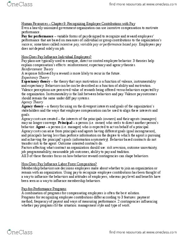 COMMERCE 2BC3 Chapter Notes - Chapter 9: Job Satisfaction, Profit Sharing, Balanced Scorecard thumbnail