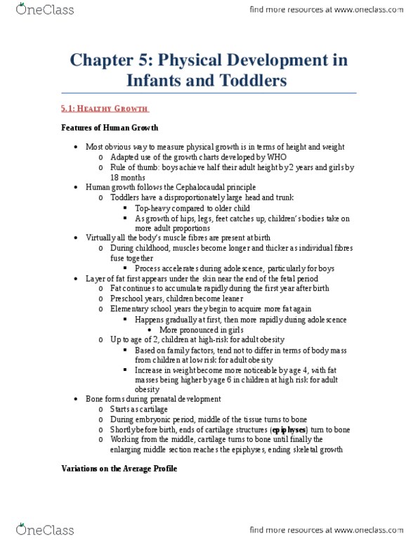 HLTC23H3 Chapter Notes - Chapter 5: Myelin, Object Permanence, Synaptic Pruning thumbnail