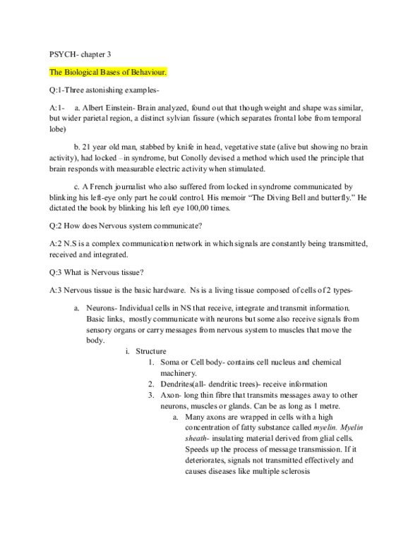 PSY100Y5 Chapter 3: Textbook notes for chapter 3, PSY100 thumbnail