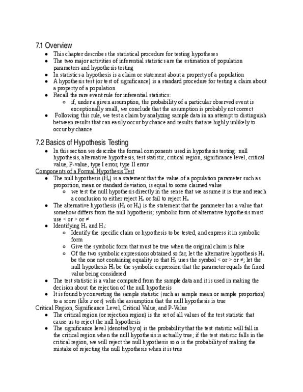 Statistical Sciences 2244A/B Chapter Notes - Chapter 7: Simple Random Sample, Binomial Distribution, Normal Distribution thumbnail