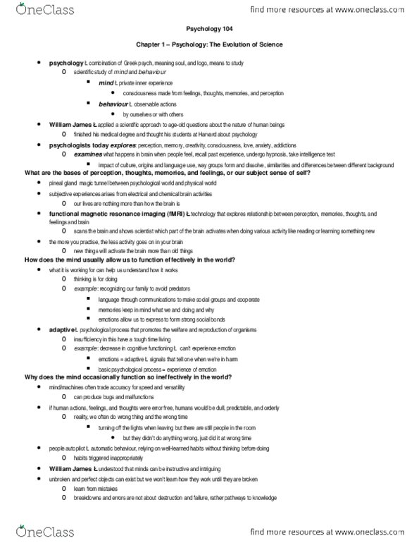 ANTHR487 Chapter Notes - Chapter 1: Wilhelm Wundt thumbnail