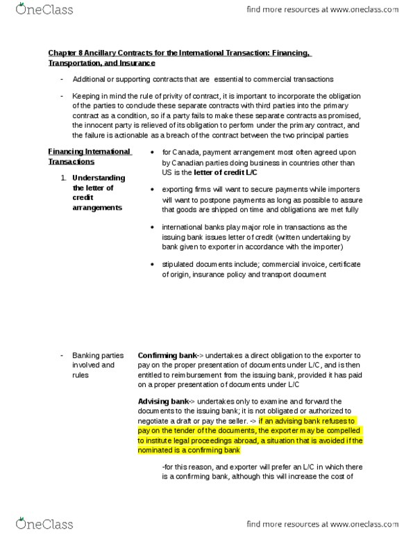 LAW 724 Lecture Notes - Insurable Interest, Unimodality, Scotiabank thumbnail