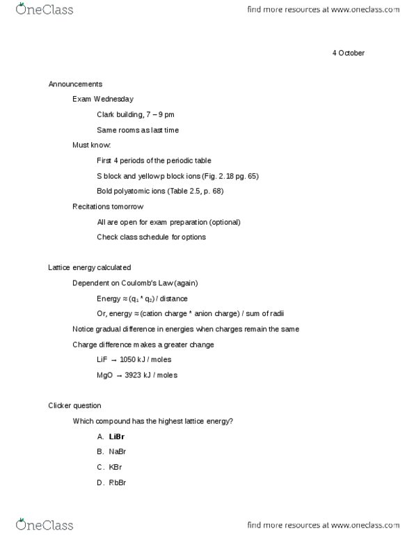 CHEM 111 Lecture Notes - Sodium Chloride, Bond Length, Sulfur thumbnail