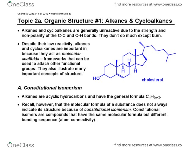 Chemistry 2223B Lecture Notes - Mp 89, Staggered Conformation, Cycloalkane thumbnail