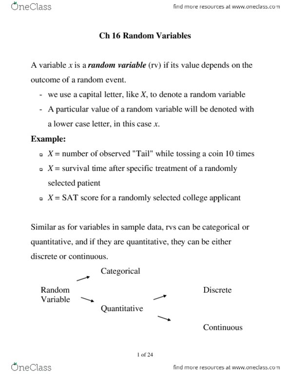 STAT151 Lecture Notes - Binomial Distribution, Bernoulli Trial, Standard Deviation thumbnail