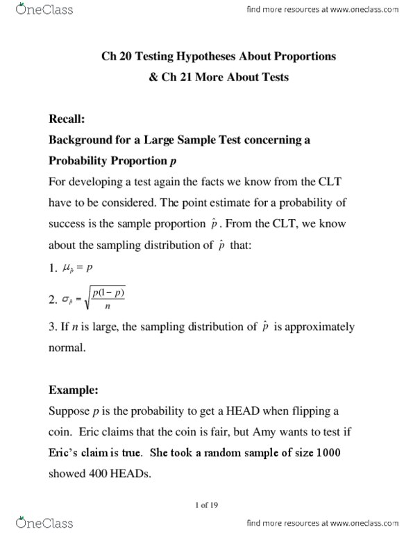 STAT151 Lecture Notes - Randomized Experiment, Apgar Score, Confidence Interval thumbnail