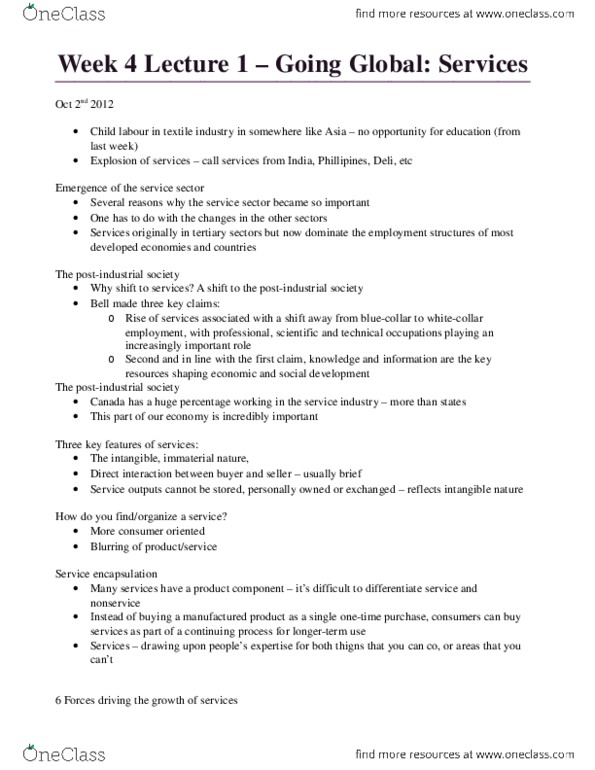 GEOG 2200 Lecture Notes - Lecture 4: Offshoring, Outsourcing thumbnail