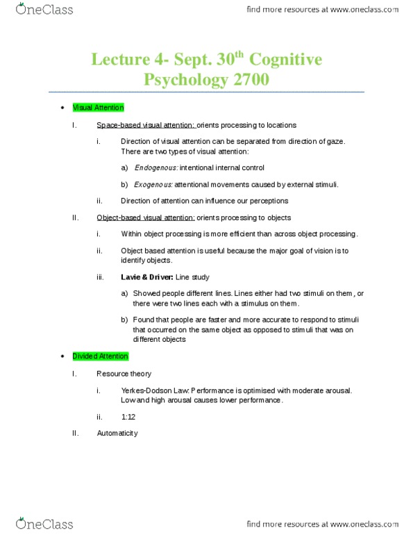 PSYC 2700 Lecture Notes - Automaticity, Internal Control thumbnail