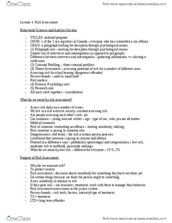 PSY328H5 Lecture Notes - False Positives And False Negatives, Homicide, Stranger Danger thumbnail