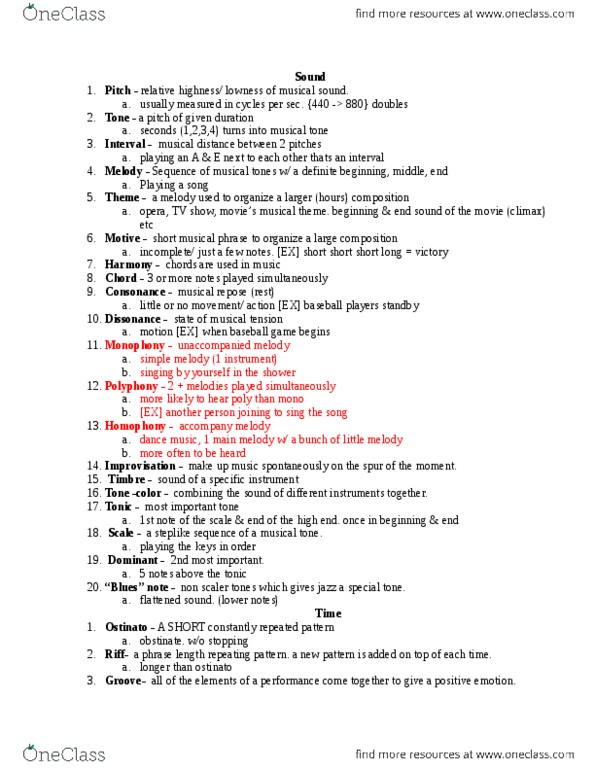 IST 240 Lecture Notes - Polka, Glissando, Active Listening thumbnail
