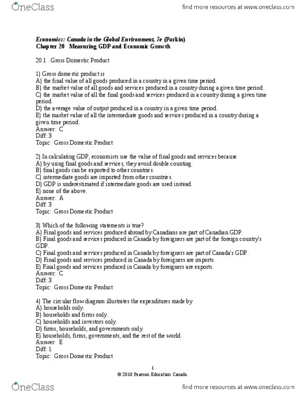 PSYC 3420 Lecture Notes - Net Domestic Product, Pearson Education, Final Good thumbnail