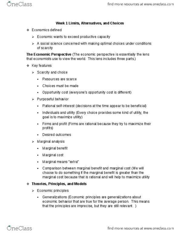 ECO 108 Lecture Notes - Ceteris Paribus, Marginal Cost, Marginal Utility thumbnail