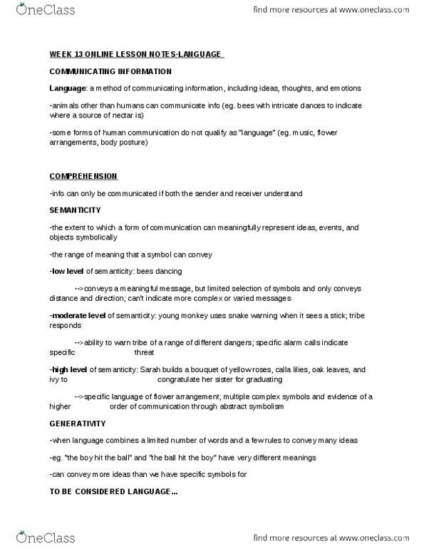 PSYC 100 Chapter Notes -Bound And Unbound Morphemes, Phoneme, Categorical Perception thumbnail