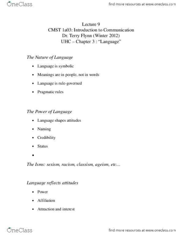 CMST 1A03 Lecture Notes - Class Discrimination, Ageism, Euphemism thumbnail