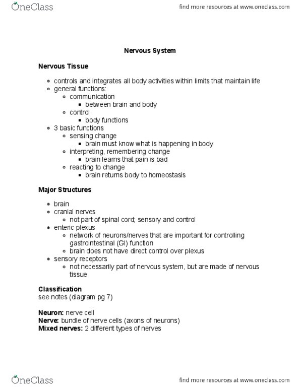 BIOL 171 Lecture Notes - Lecture 8: Nissl Body, Axon Hillock, Cranial Nerves thumbnail