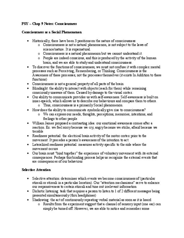 PSYA01H3 Chapter Notes -Visual Agnosia, Circadian Rhythm, Medium Frequency thumbnail