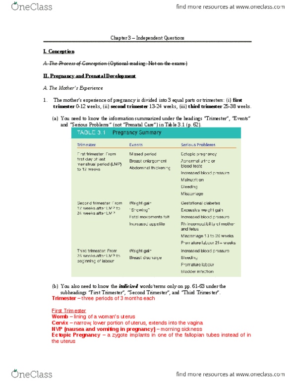 PSYC 208 Lecture Notes - Ectopic Pregnancy, Umbilical Cord, Gestational Diabetes thumbnail
