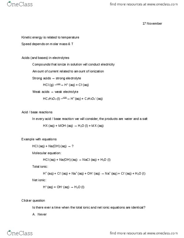 CHEM 111 Lecture Notes - Oxidation State, Strong Electrolyte, Spectator Ion thumbnail