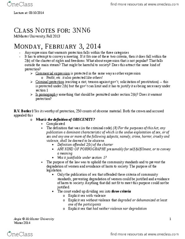 POLSCI 3NN6 Lecture Notes - Free-Trade Area, North American Free Trade Agreement thumbnail