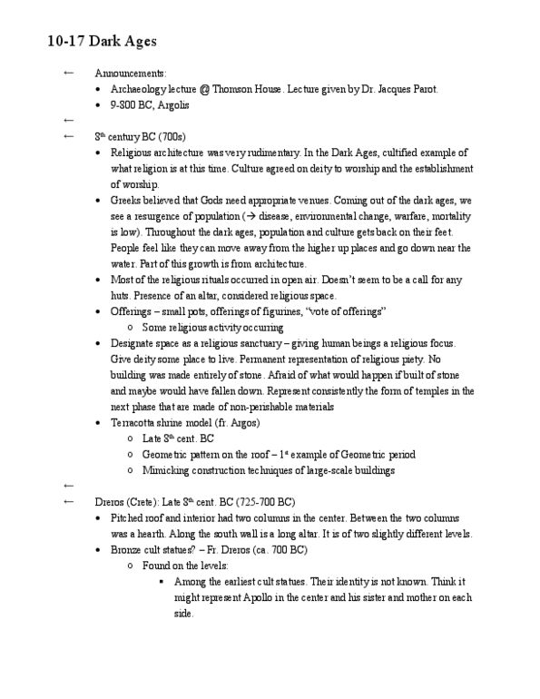 HIST 231 Lecture Notes - Amphora, Zoomorphism, Bronze Age thumbnail