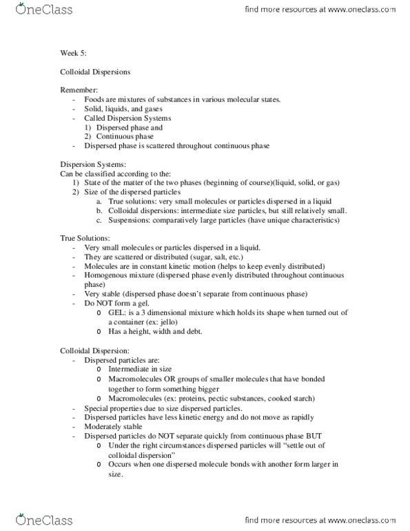 HTM 2700 Lecture Notes - Lecture 5: Amylopectin, Amylose thumbnail