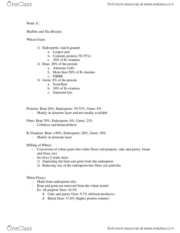 HTM 2700 Lecture Notes - Gluten, Endosperm, Xanthophyll thumbnail