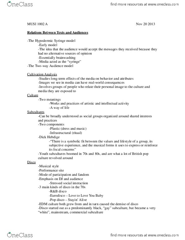 MUSI 1002 Lecture : Relations Between Texts and Audiences thumbnail