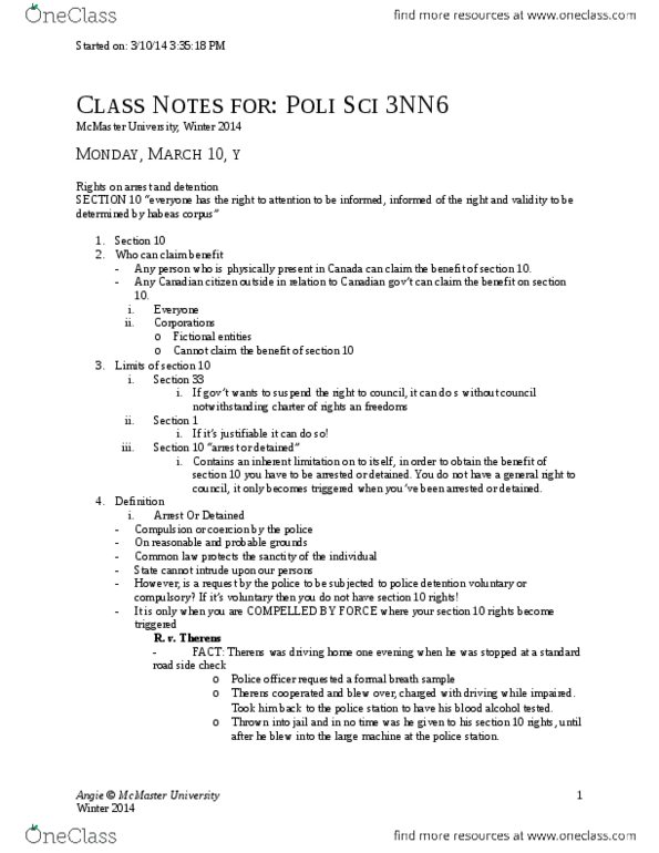 POLSCI 3NN6 Lecture : March 10 2014 - POLI SCI 3NN6 thumbnail