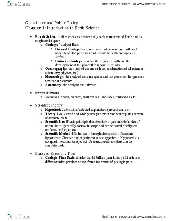 EESC 1175 Lecture Notes - Geologic Time Scale thumbnail