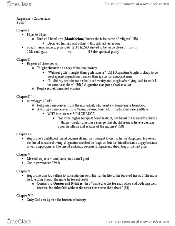 PHIL1070 Chapter Notes - Chapter 4: Pylades, Manichaeism, Making Money thumbnail