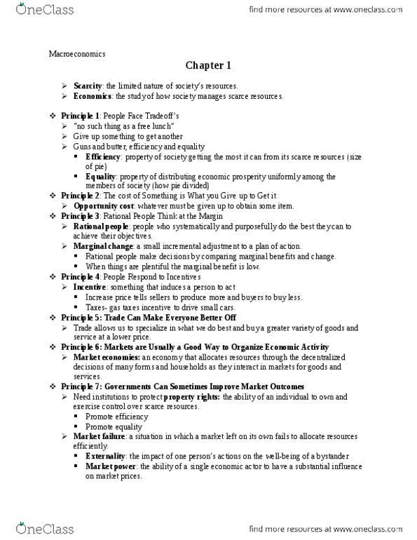 ECON 201 Chapter Notes -Marginal Utility, Opportunity Cost, Business Cycle thumbnail
