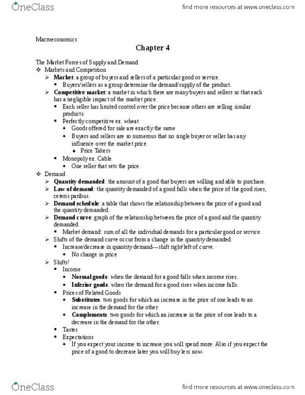 ECON 201 Chapter Notes -Ceteris Paribus, Demand Curve, Cable One thumbnail