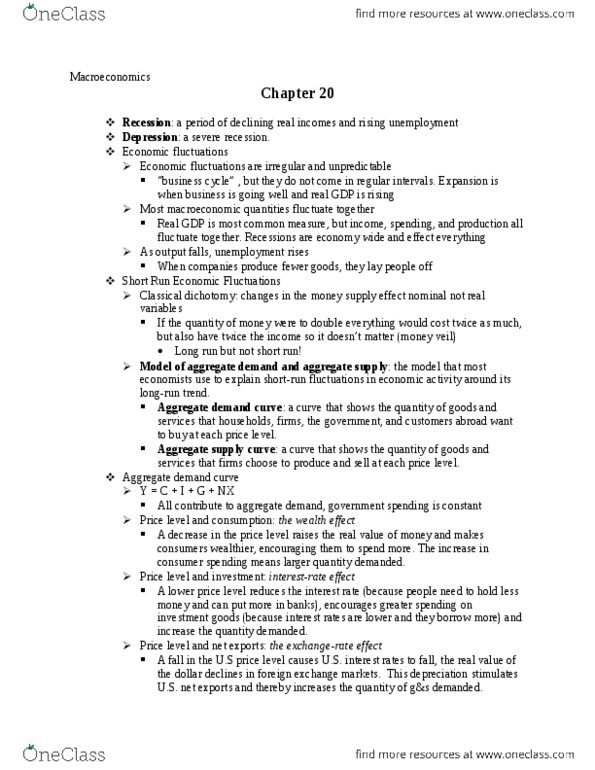 ECON 201 Chapter Notes -Tax Credit, Aggregate Demand, Aggregate Supply thumbnail