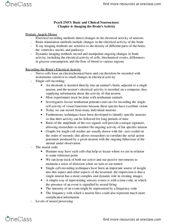 PSYCH 2NF3 Chapter Notes - Chapter 6: Pneumoencephalography, Squid, Hypokinesia thumbnail