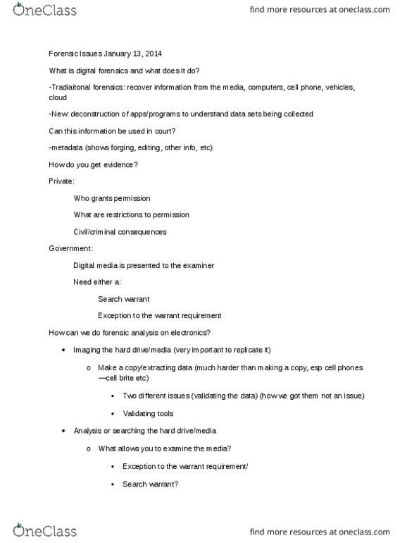 ETX 20 Lecture Notes - Deconstruction, Special Master, Digital Forensics thumbnail