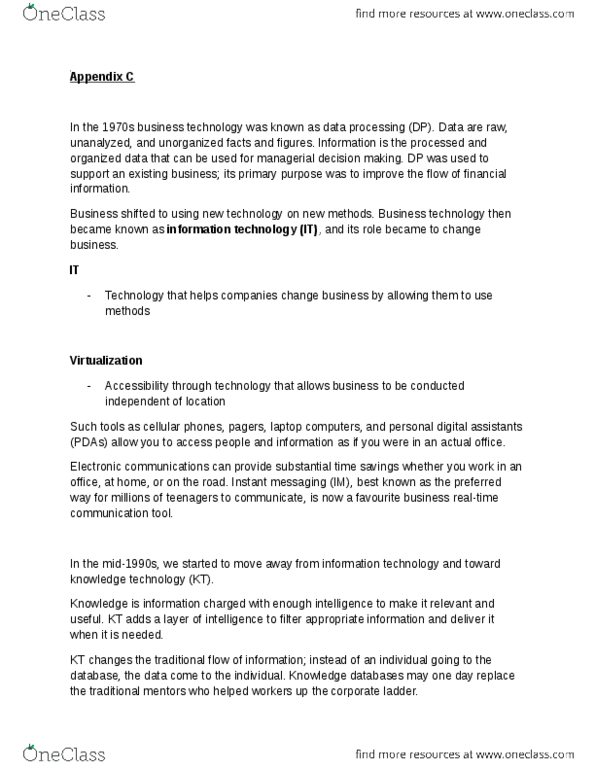 COMMERCE 1B03 Chapter Notes -Intranet, Internet2, List Of File Formats thumbnail