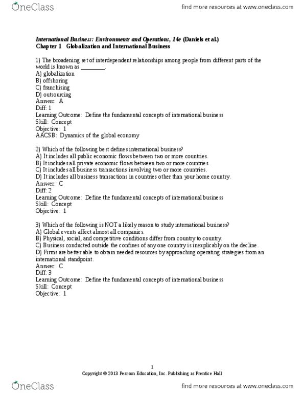 ADMS 3960 Chapter Notes - Chapter 01: Trade-To-Gdp Ratio, Carnival Cruise Line, Multinational Corporation thumbnail