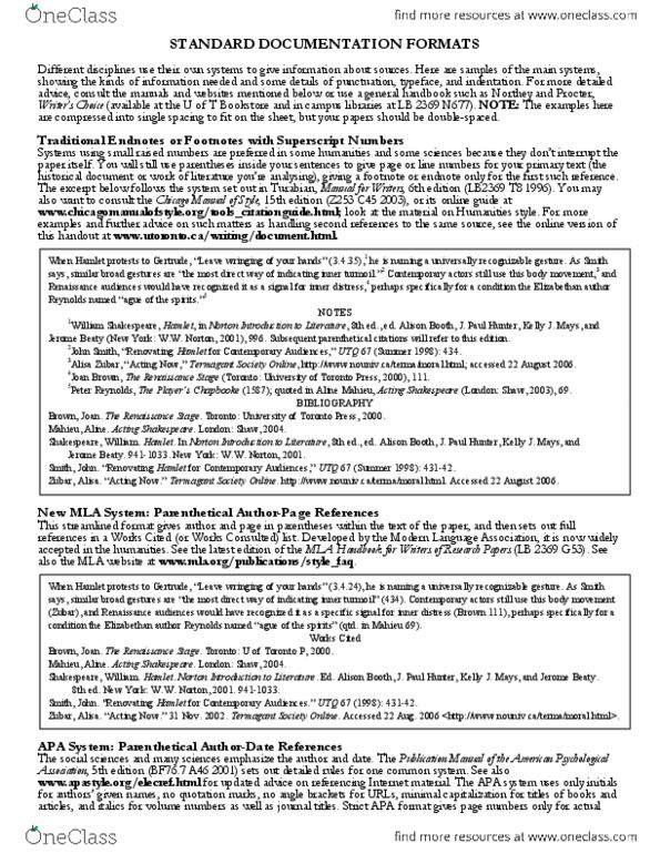 INI204Y1 Chapter Notes -Modern Language Association, American Psychological Association, Mla Handbook thumbnail