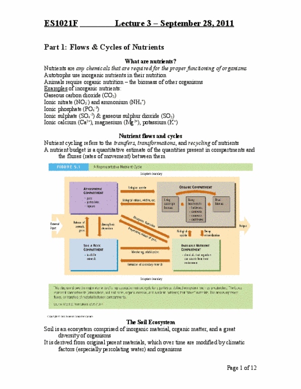 Environmental Science 1021F/G Lecture 3: Lecture 3 Nutrients etc thumbnail