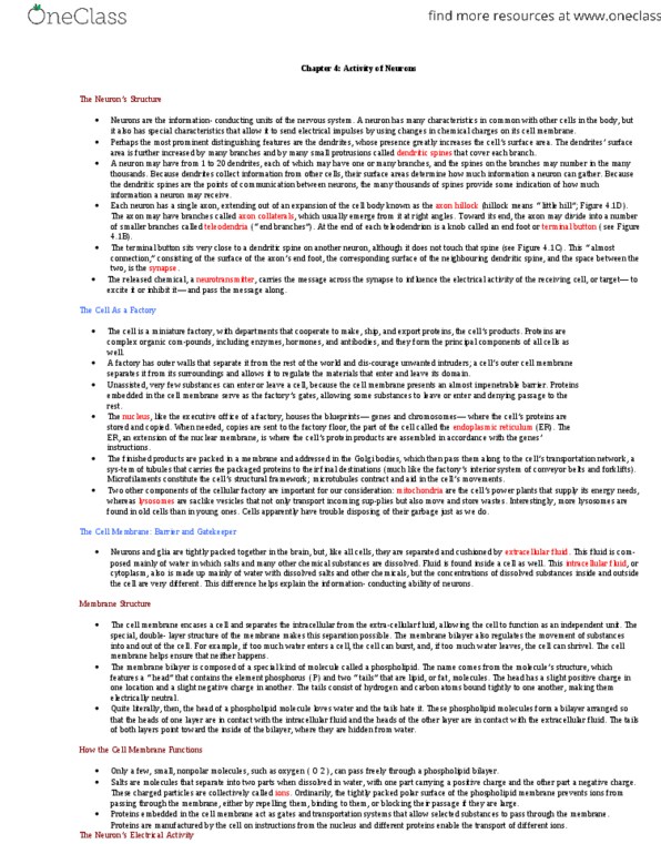 PSYB65H3 Chapter Notes - Chapter 4&5: Calcitonin Gene-Related Peptide, Tetraethylammonium, Phospholipid thumbnail