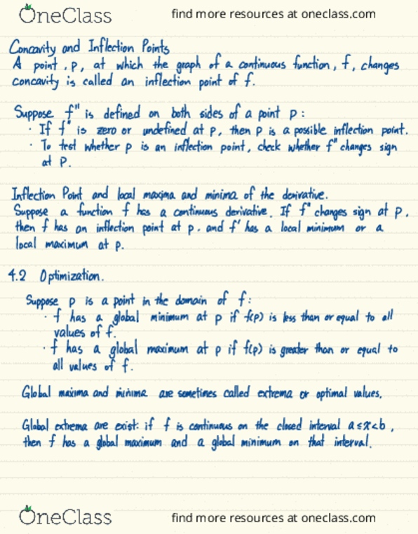 MAT135H1 Lecture Notes - Lecture 29: Maxima And Minima, Inflection thumbnail