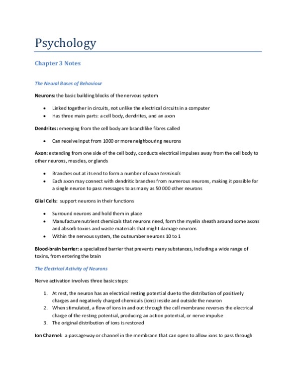 Psychology 1000 Chapter 3: Chapter 3 Textbook Notes thumbnail