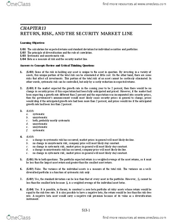 SOC 202 Lecture Notes - Risk-Free Interest Rate, Risk Premium, Squared Deviations From The Mean thumbnail