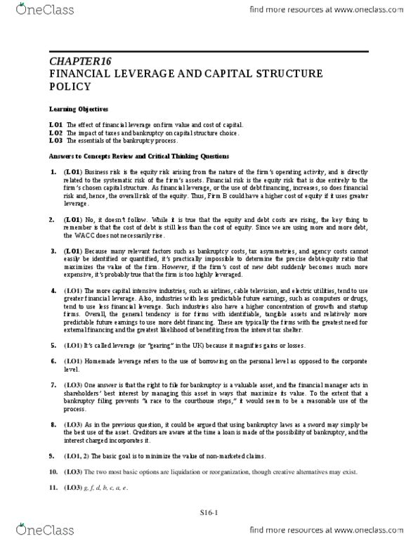 SOC 202 Lecture Notes - Capital Structure, Ordinary Income, Tax Shield thumbnail