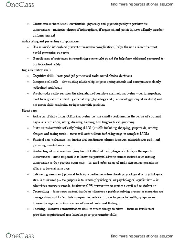 NSE 11A/B Chapter Notes - Chapter 23: Nursing Process, Pharmacology, Eval thumbnail