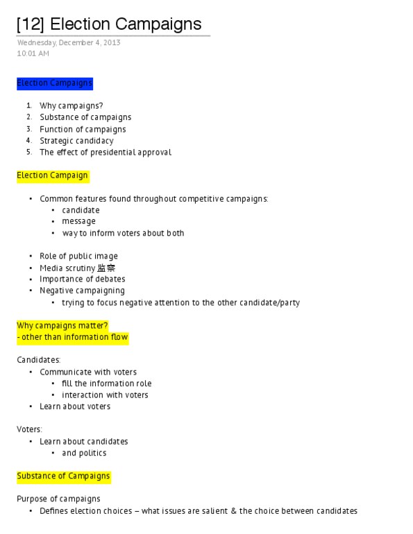 GVPT 170 Lecture Notes - Negative Campaigning, News thumbnail